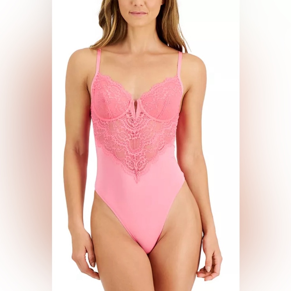 INC Lace Bodysuit In Pink